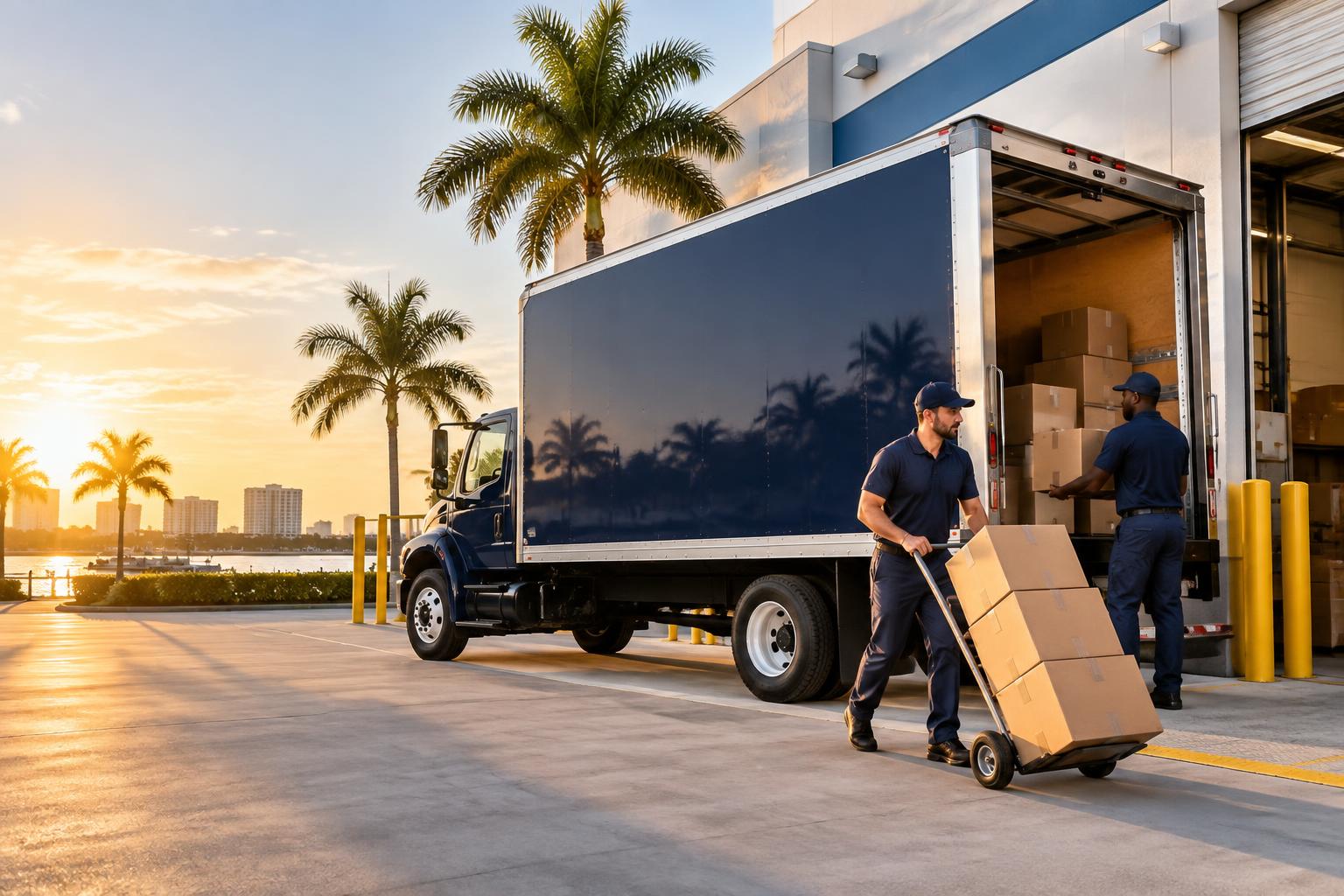We Ship delivery crew loading a truck in South Florida